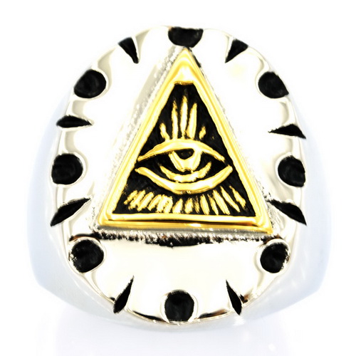 FSR20W81 triangle all seeing eye Ring - Click Image to Close